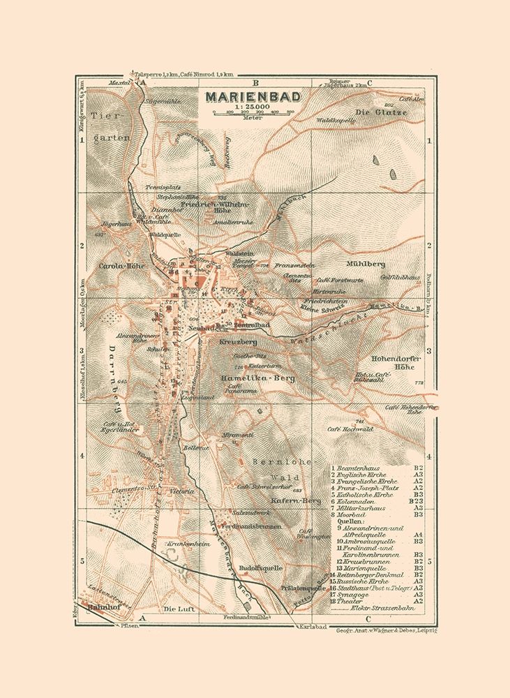 Marianske Lazne Czech Republic Europe art print by Baedeker for $57.95 CAD
