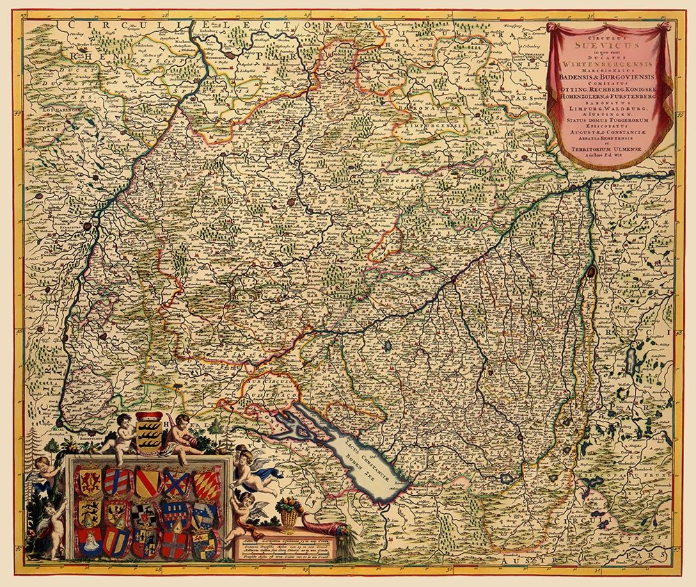 Grand Duchy of Baden Germany - De Wit 1688 art print by De Wit for $57.95 CAD