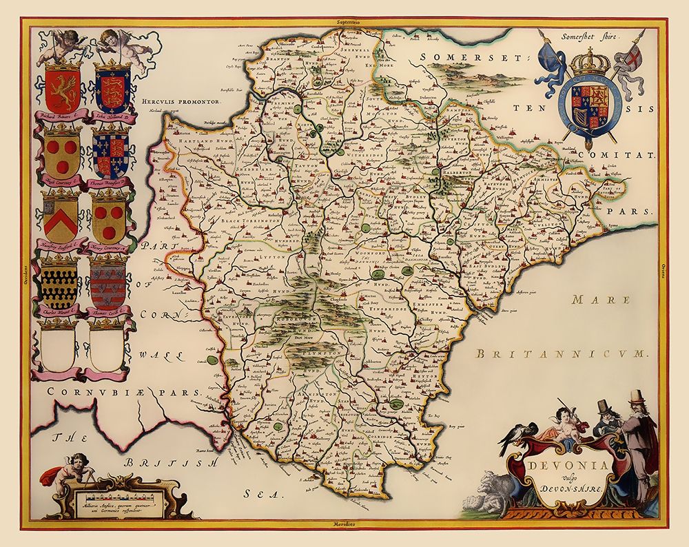 Devon County England - Blaeu 1646 art print by Blaeu for $57.95 CAD