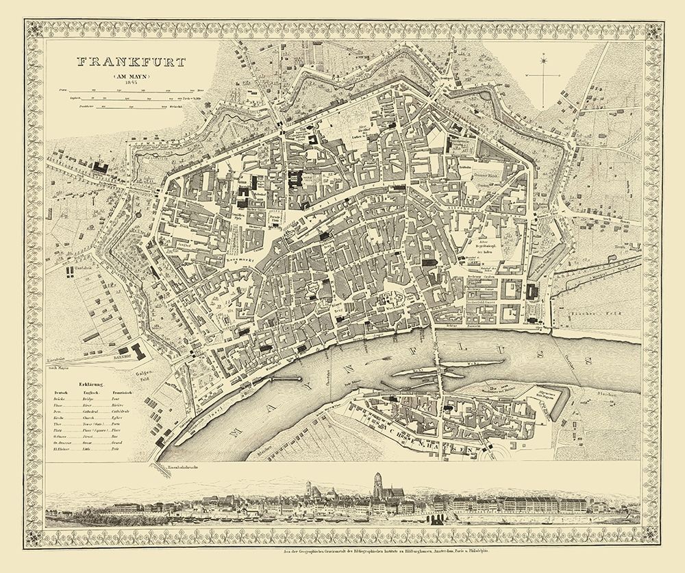 Frankfurt Germany - Meyer 1845 art print by Meyer for $57.95 CAD