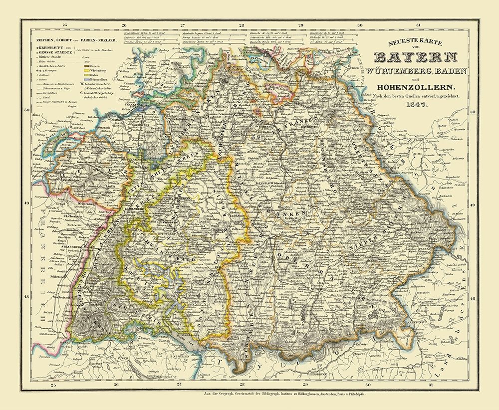 Bavaria Province Germany - 1841 art print by Unknown for $57.95 CAD