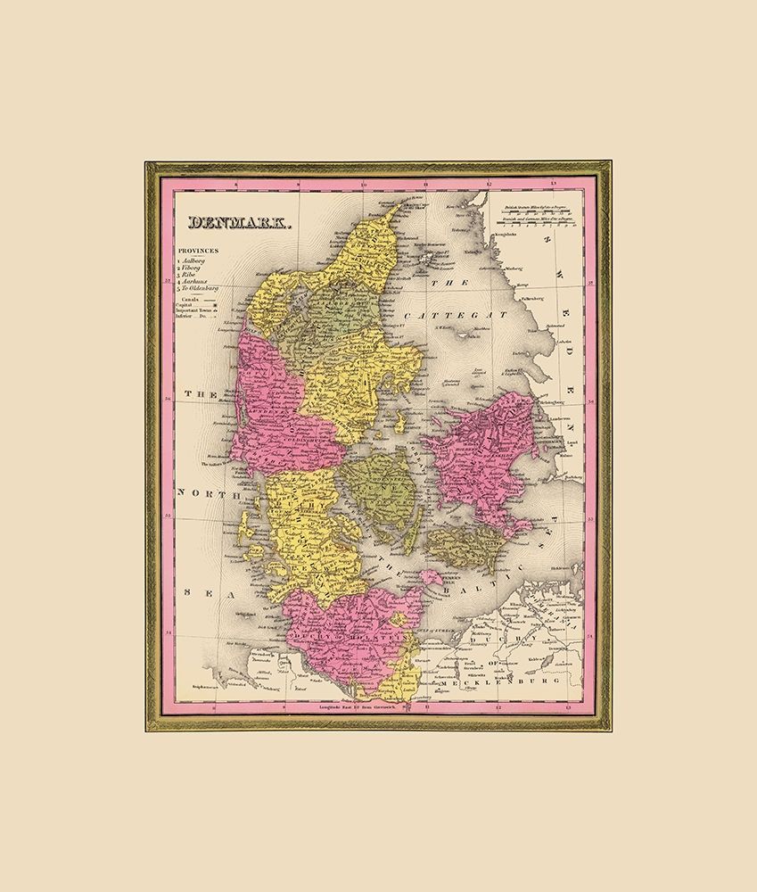 Scandinavia Denmark - Mitchell 1846 art print by Mitchell for $57.95 CAD