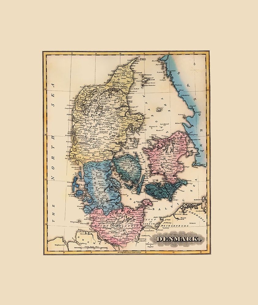 Scandinavia Denmark - Lucas 1823 art print by Lucas for $57.95 CAD
