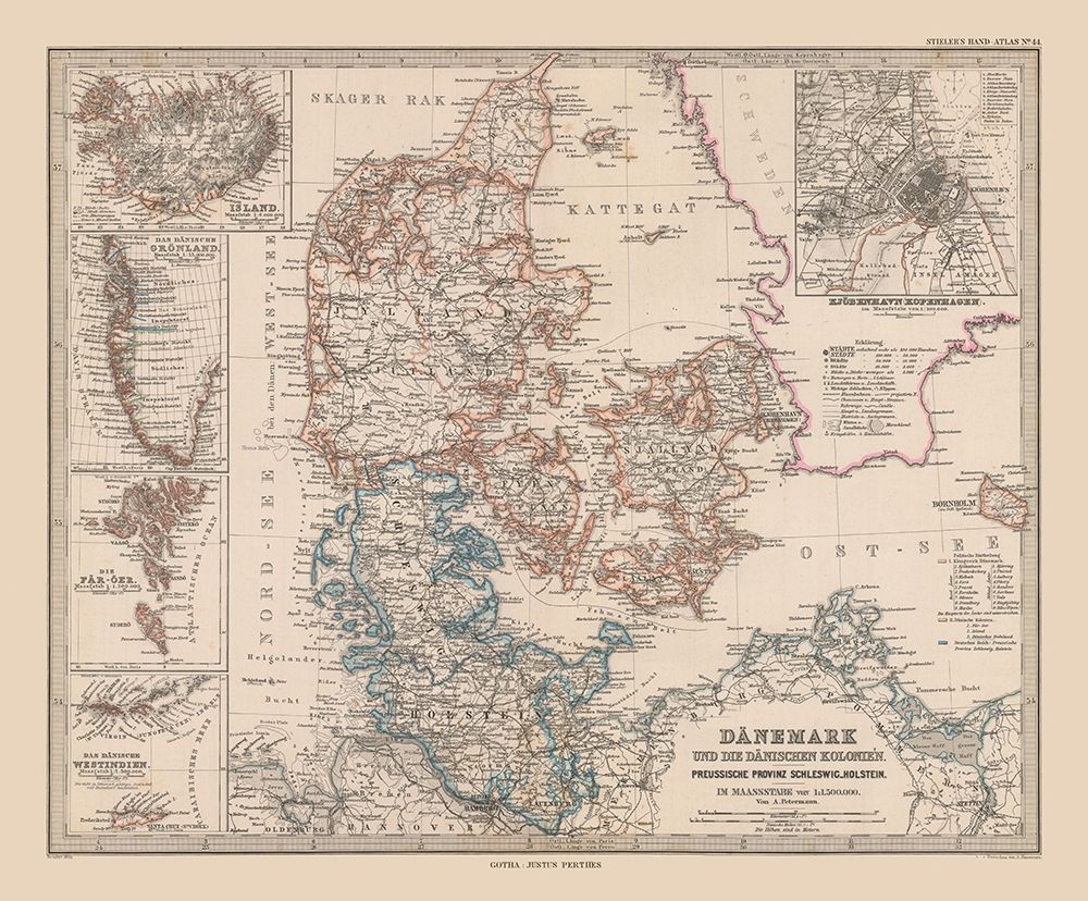 Denmark - Stieler 1885 art print by Stieler for $57.95 CAD
