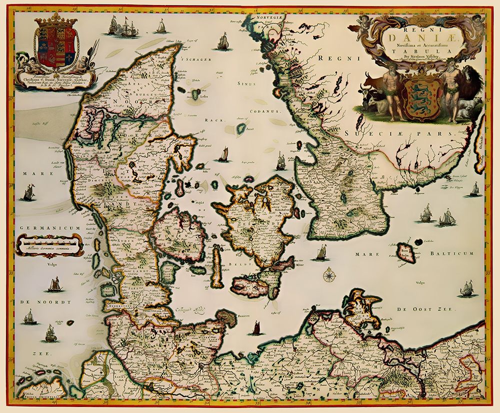 Scandinavia Denmark - Blaeu 1662 art print by Blaeu for $57.95 CAD