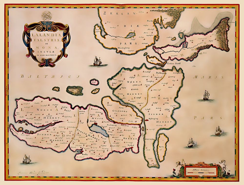 Scandinavia Denmark - Blaeu 1662 art print by Blaeu for $57.95 CAD