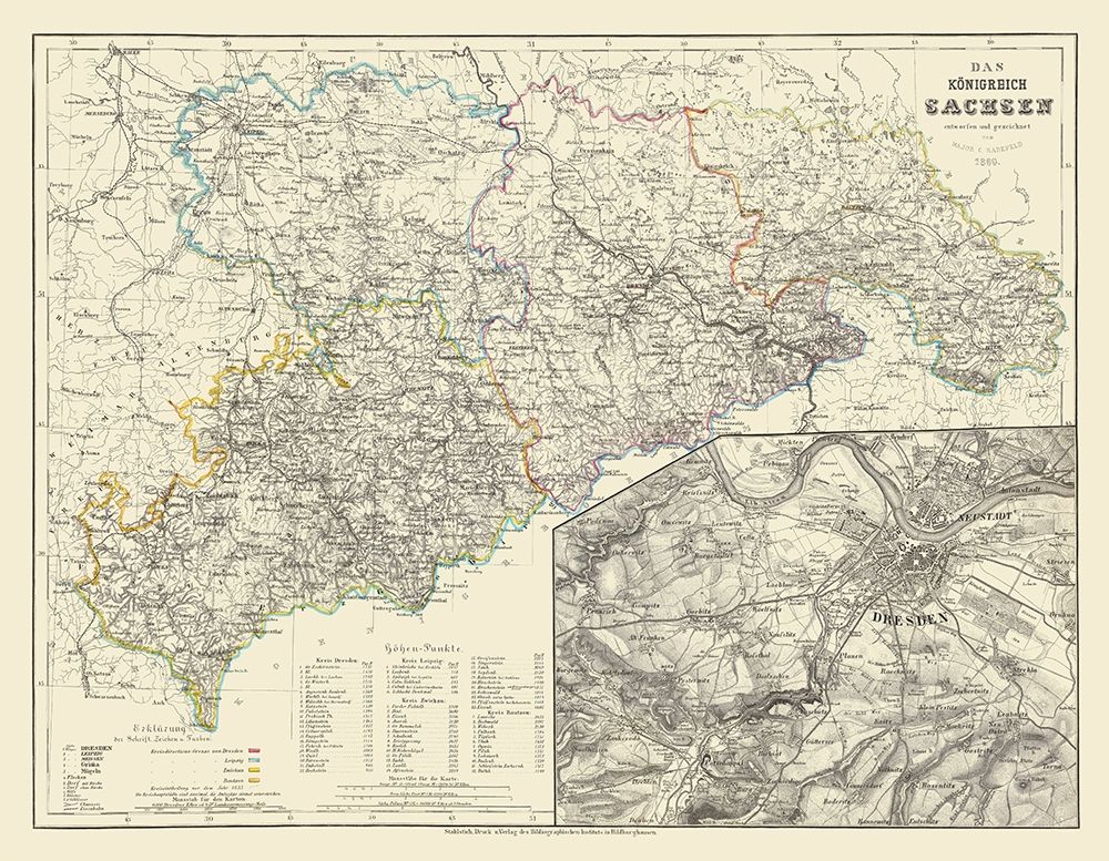 Saxony Region Dresden Germany - Radefeld 1860 art print by Radefeld for $57.95 CAD