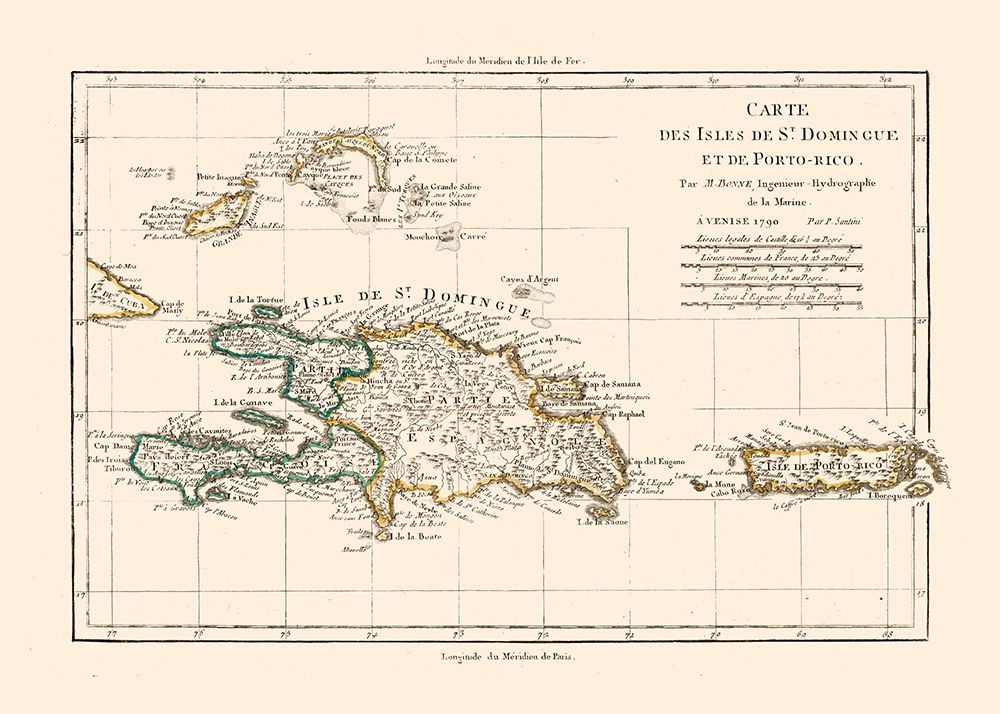 Dominican Republic Puerto Rico - Santini 1794 art print by Santini for $57.95 CAD