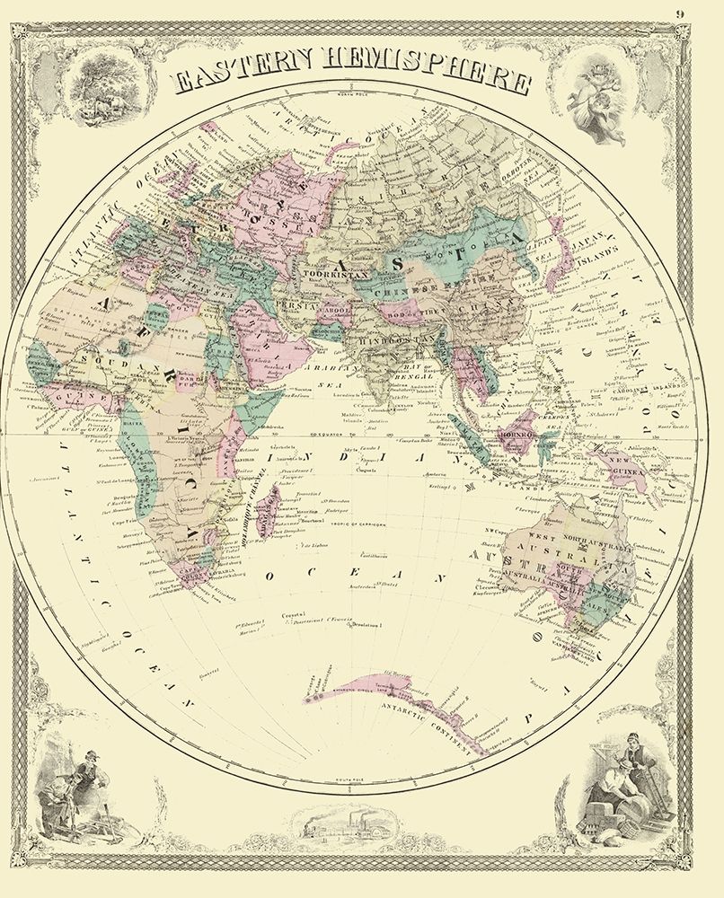 Eastern Hemisphere - Baskin 1876 art print by Baskin for $57.95 CAD