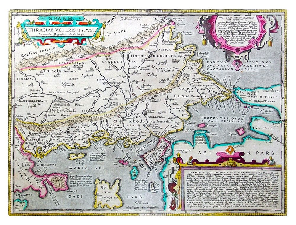 Thrace Greece Eastern Europe - Ortelius 1570 art print by Ortelius for $57.95 CAD