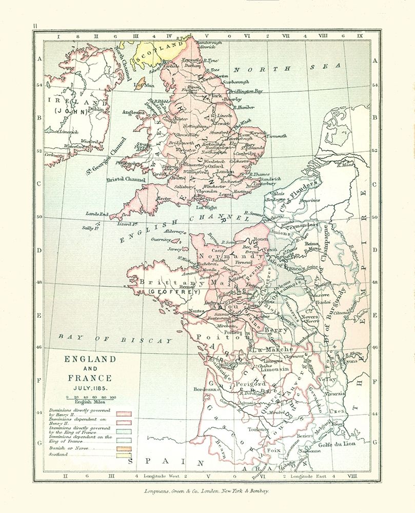 Europe England France 1185 - Gardiner 1902 art print by Gardiner for $57.95 CAD