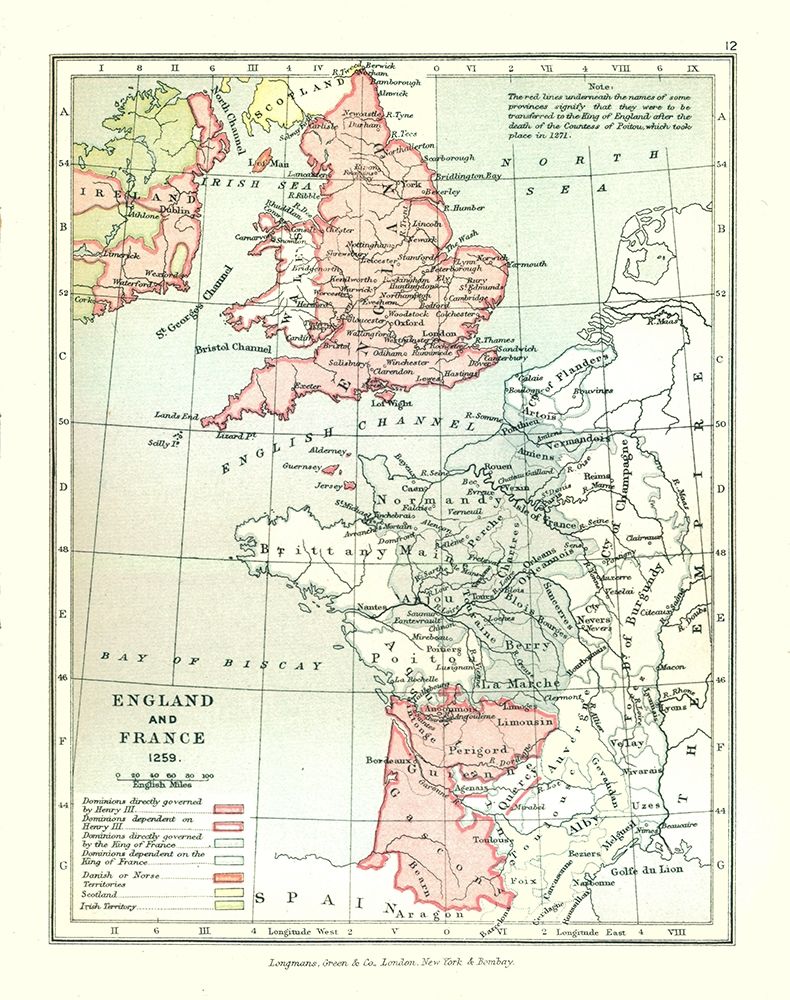 Europe England France 1259 - Gardiner 1902 art print by Gardiner for $57.95 CAD