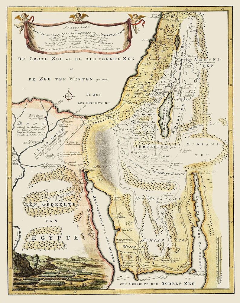 Middle East Egypt Red Sea Land of Canaan art print by Goetze for $57.95 CAD