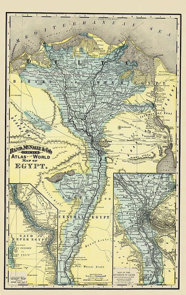 Middle East Egypt - Rand McNally 1892 art print by Rand McNally for $57.95 CAD