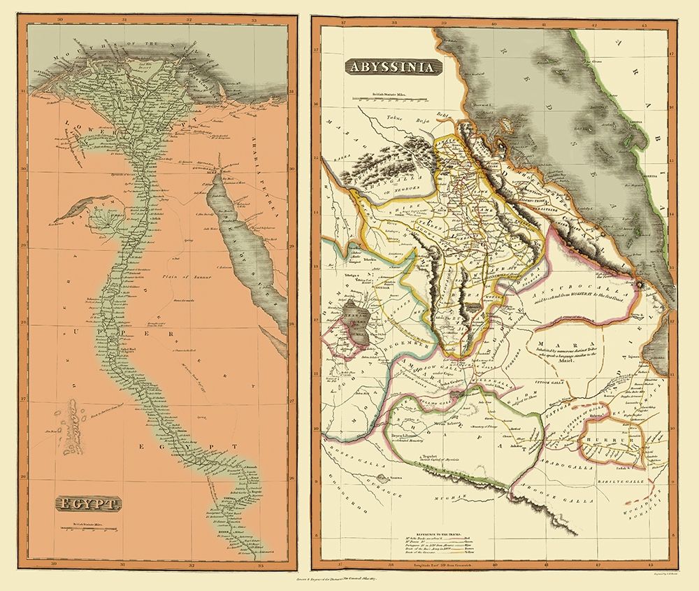 Middle East Egypt Abyssinia - Thomson 1817 art print by Thomson for $57.95 CAD