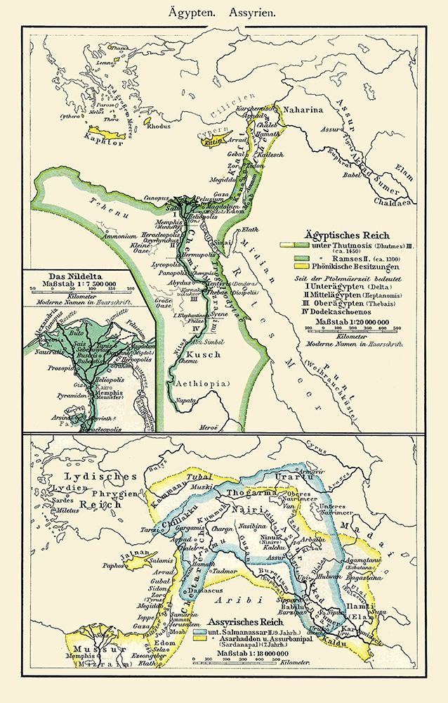 Middle East Egypt Assyria - Putzgers 1897 art print by Putzgers for $57.95 CAD