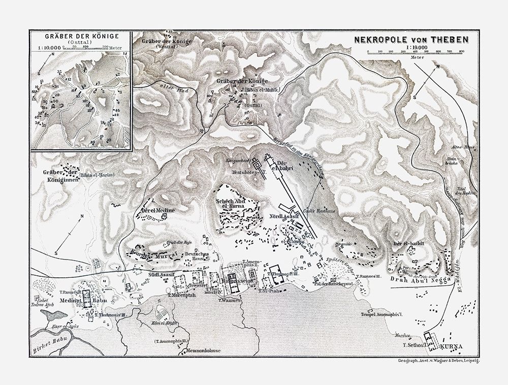 Africa Theban Necropolis Egypt - Baedeker 1913 art print by Baedeker for $57.95 CAD
