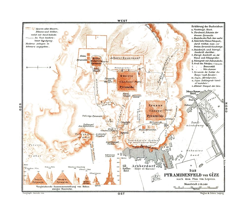 Africa Giza Necropolis Egypt - Baedeker 1913 art print by Baedeker for $57.95 CAD