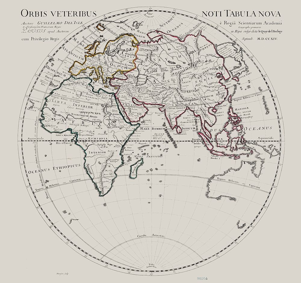Eastern Hemisphere -De Lisle 1731 art print by De L isle for $57.95 CAD
