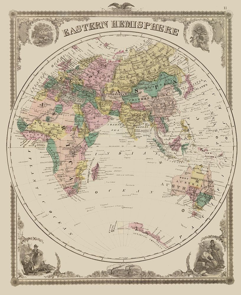 Eastern Hemisphere - Andreas 1875 art print by Andreas for $57.95 CAD