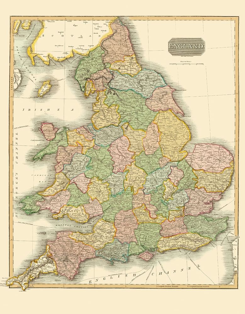 Great Britain England - Thomson 1814 art print by Thomson for $57.95 CAD
