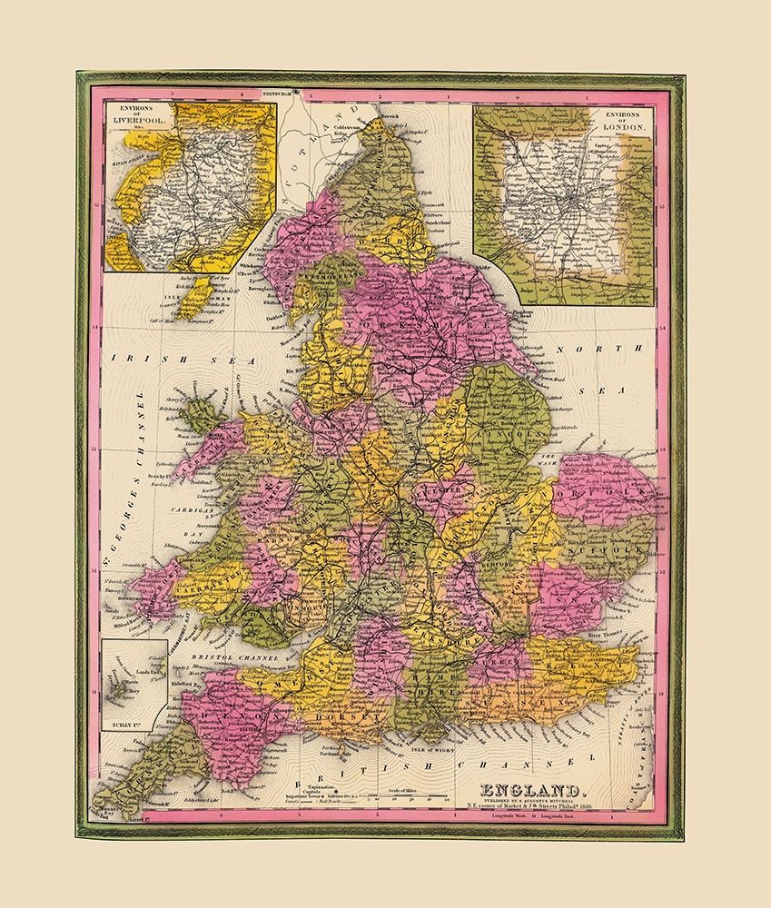 Great Britain England - Mitchell 1846 art print by Mitchell for $57.95 CAD