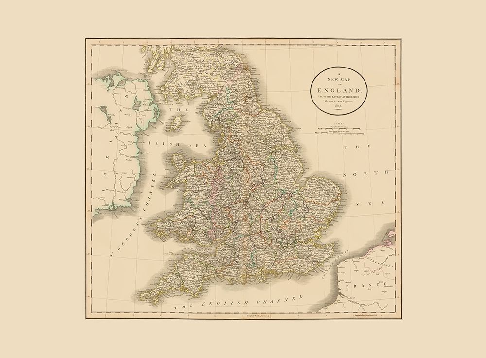 Great Britain England - Cary 1807 art print by Cary for $57.95 CAD
