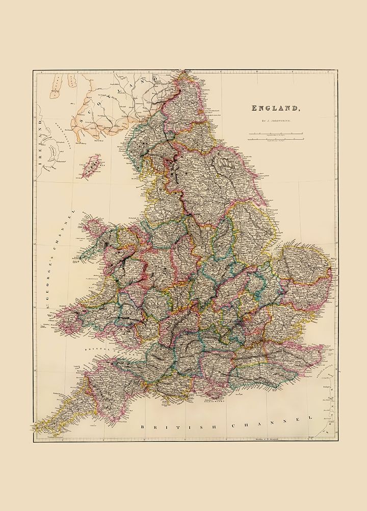 Great Britain England - Arrowsmith 1844 art print by Arrowsmith for $57.95 CAD