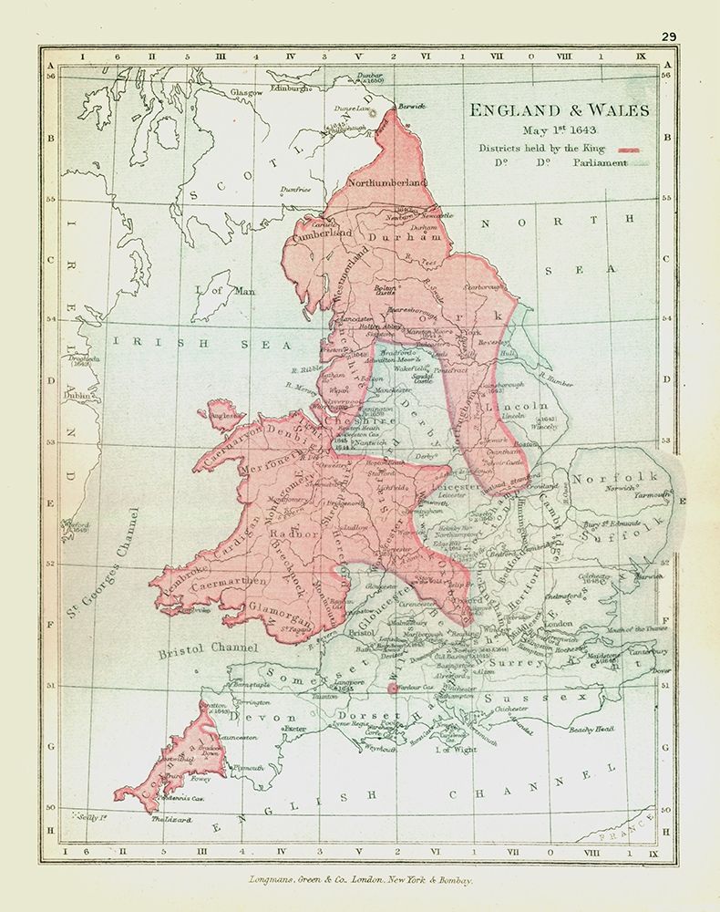 England Wales 1643 - Gardiner 1902 art print by Gardiner for $57.95 CAD