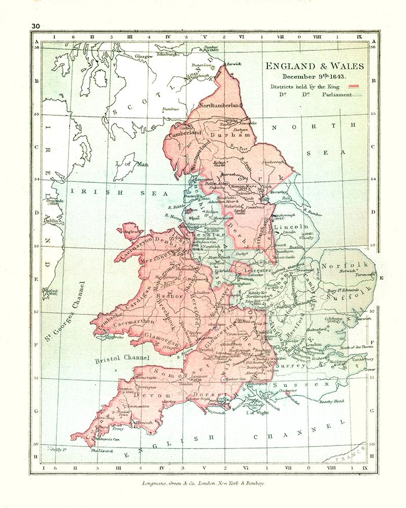 England Wales 1643 - Gardiner 1902 art print by Gardiner for $57.95 CAD