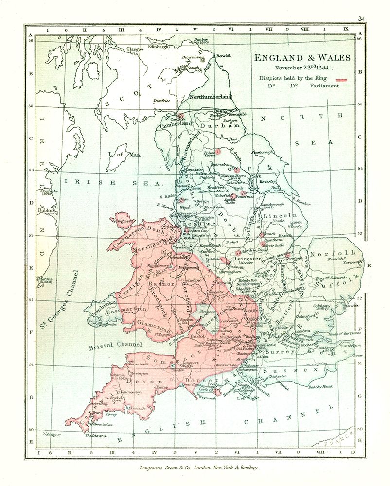 England Wales 1644 - Gardiner 1902 art print by Gardiner for $57.95 CAD