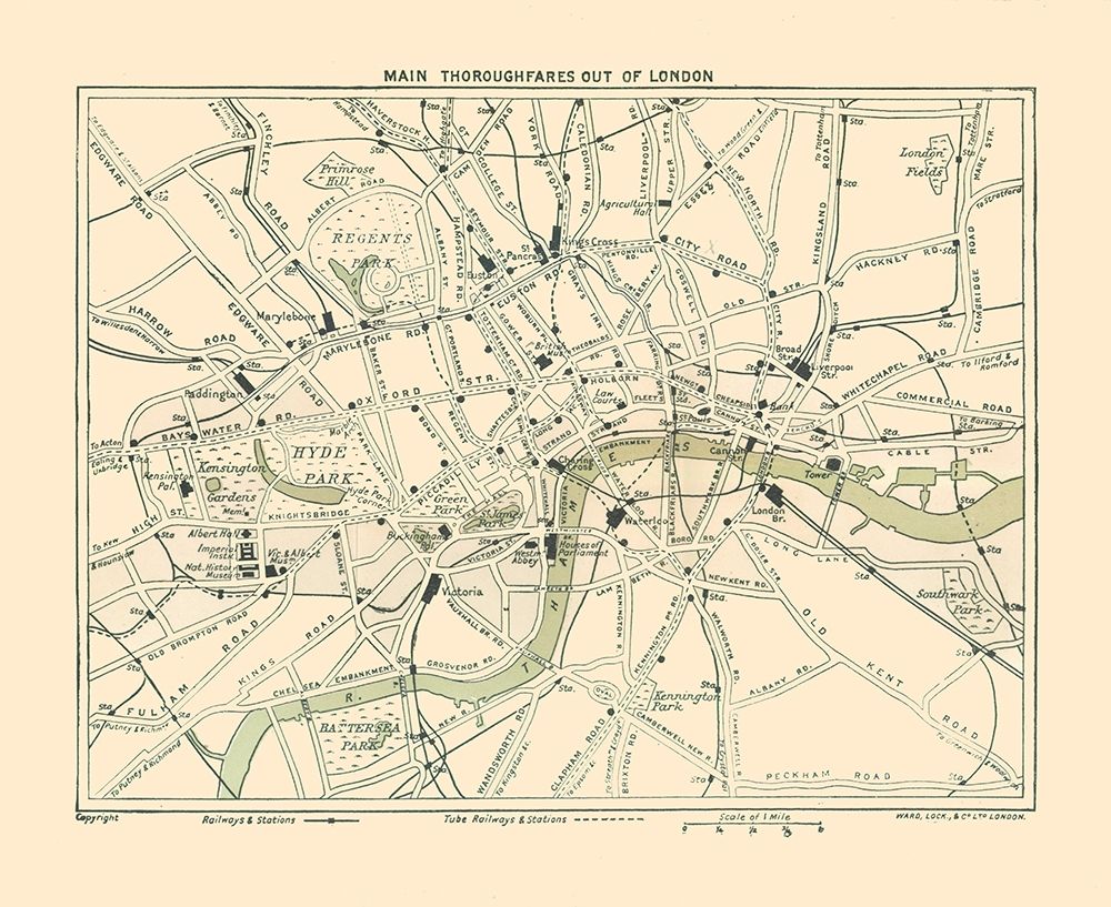 London Thoroughfares England - Ward 1913 art print by Ward for $57.95 CAD