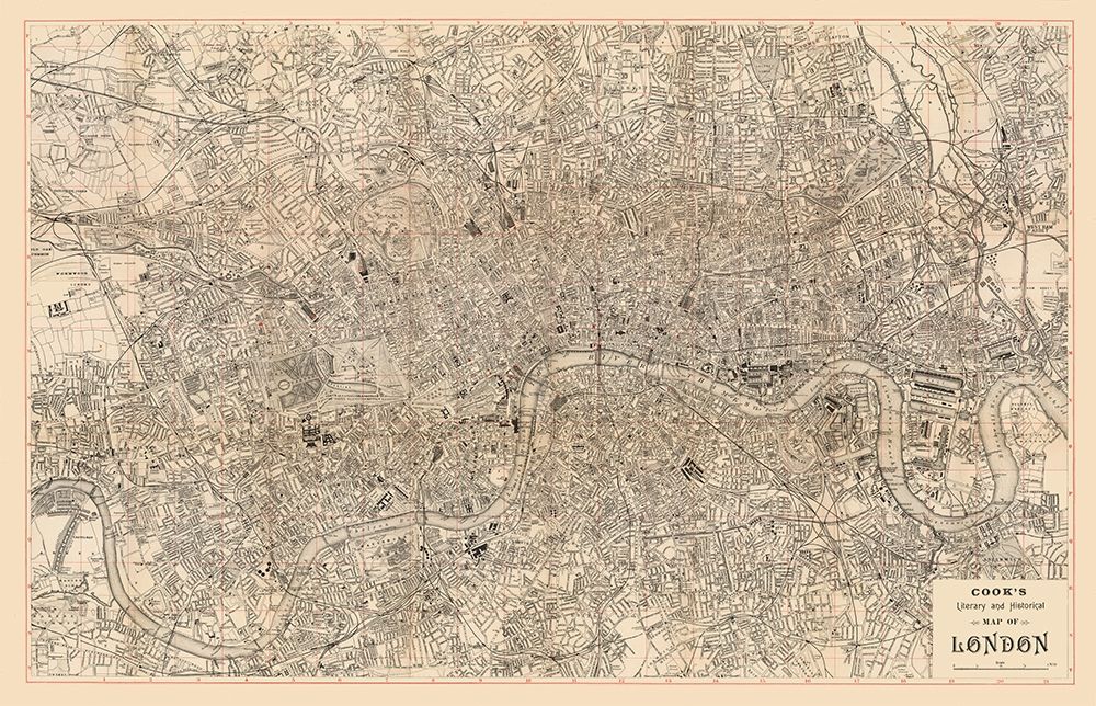 Literary Historical London England - Cook 1899 art print by Cook for $57.95 CAD