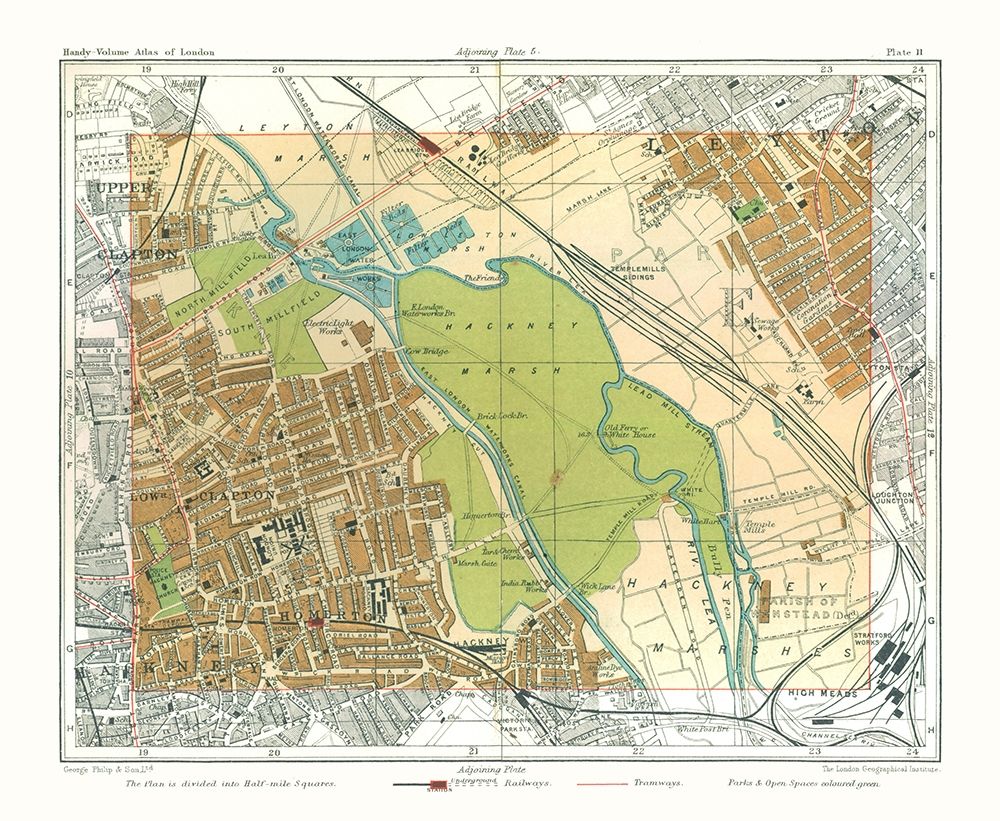 Hackney Marshes London England - Philip 1904 art print by Philip for $57.95 CAD