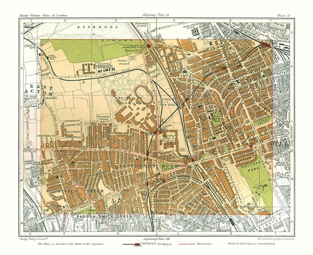 Shepherds Bush London England - Philip 1904 art print by Philip for $57.95 CAD