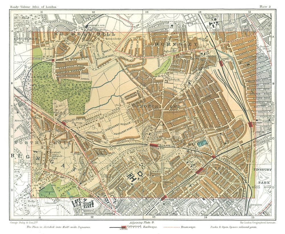 Highgate London England - Philip 1904 art print by Philip for $57.95 CAD
