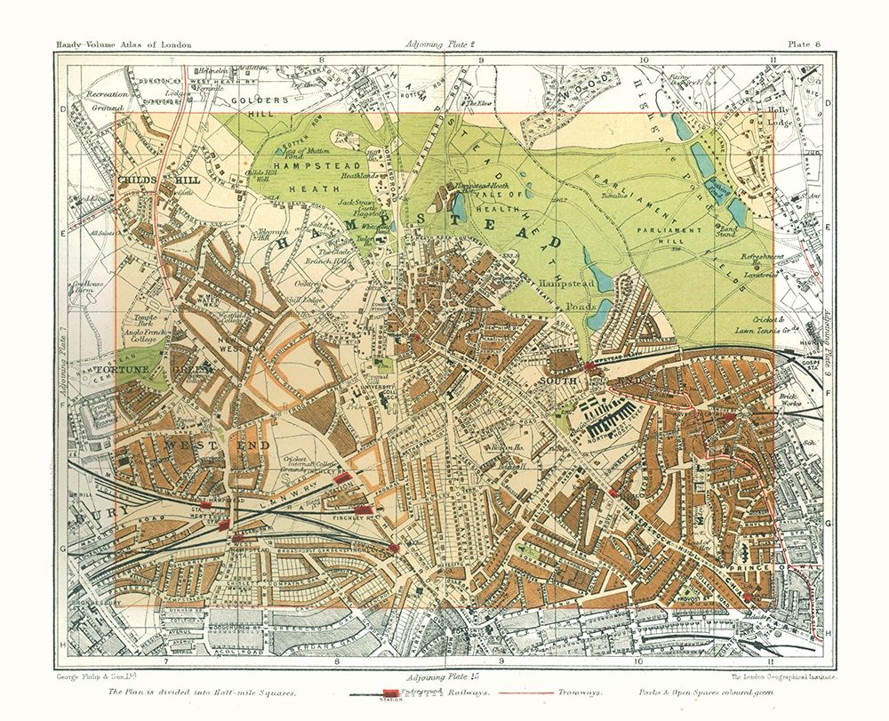 Hampstead London England - Philip 1904 art print by Philip for $57.95 CAD