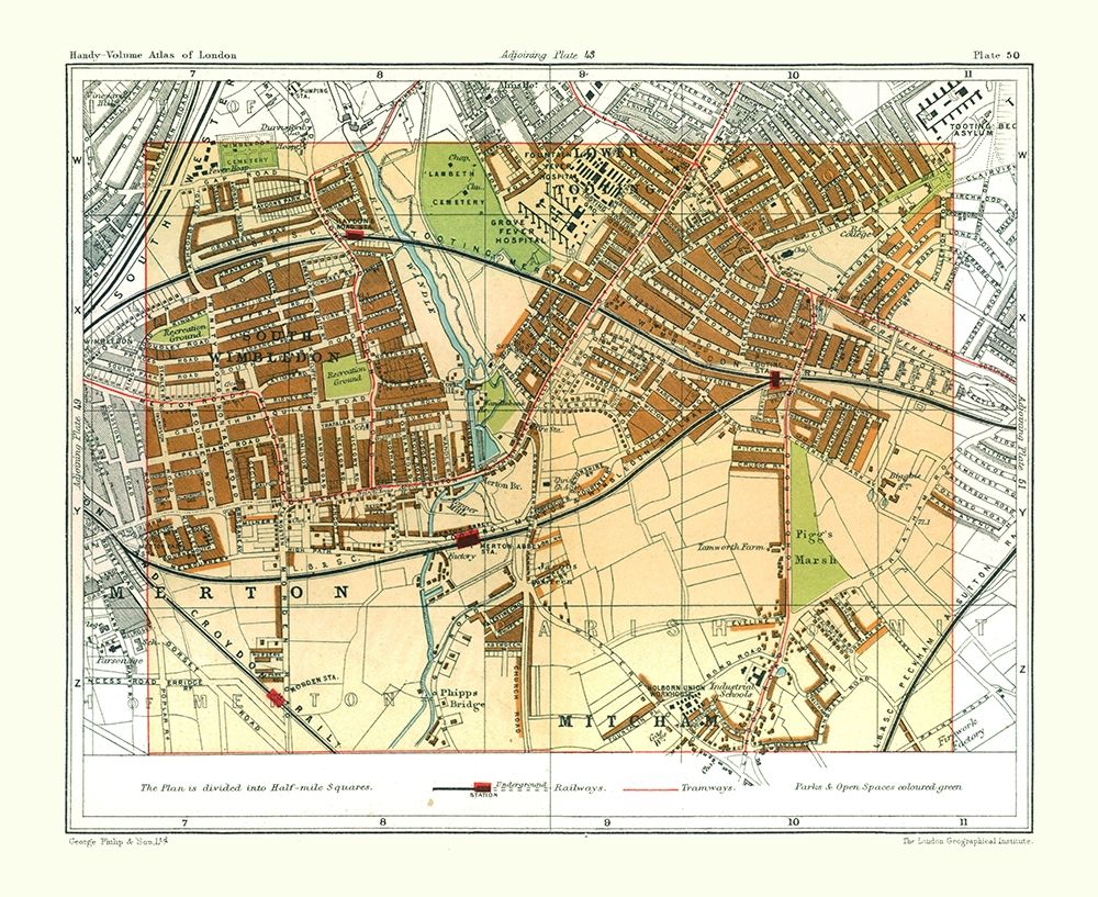 South Wimbledon London England - Philip 1904 art print by Philip for $57.95 CAD