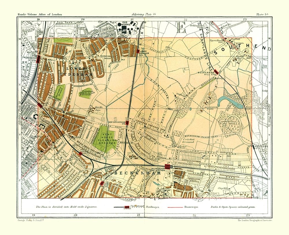 Beckenham London England - Philip 1904 art print by Philip for $57.95 CAD