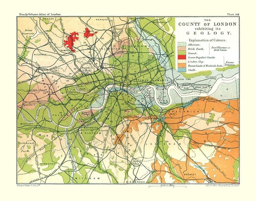 London England Geology - Philip 1904 art print by Philip for $57.95 CAD