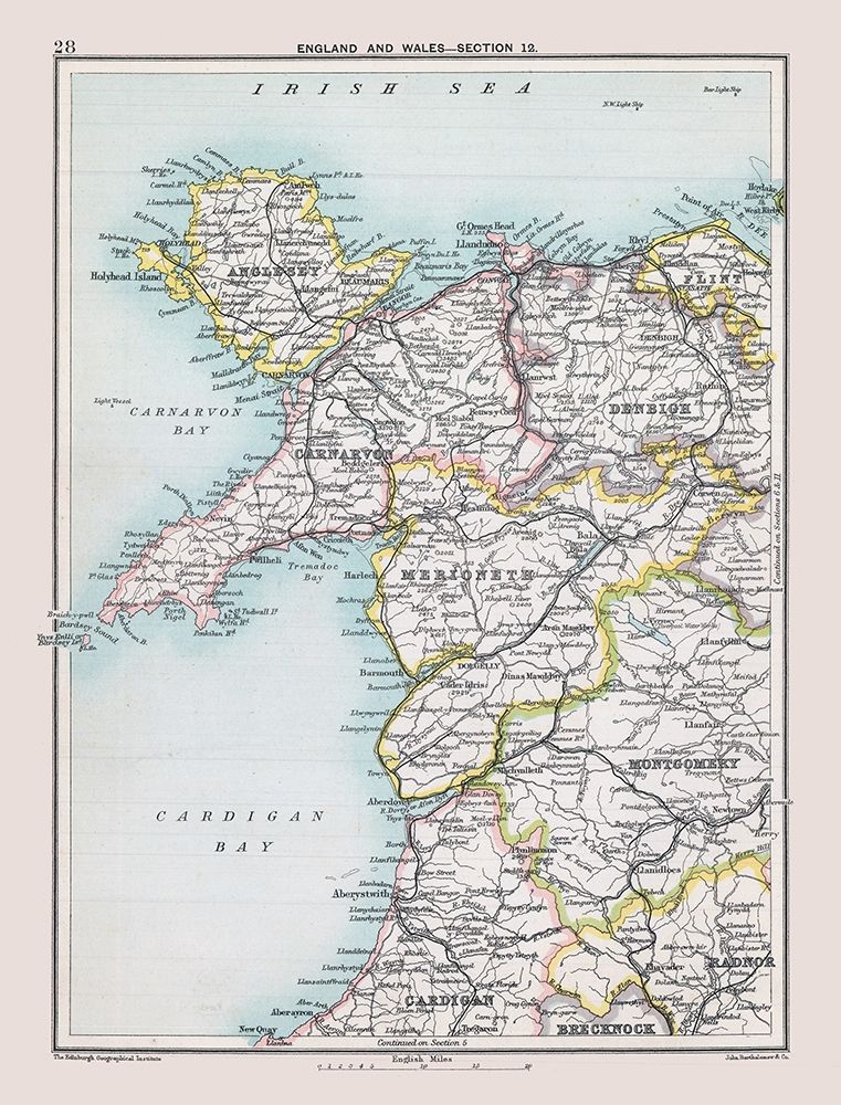 West England - Bartholomew 1892 art print by Bartholomew for $57.95 CAD