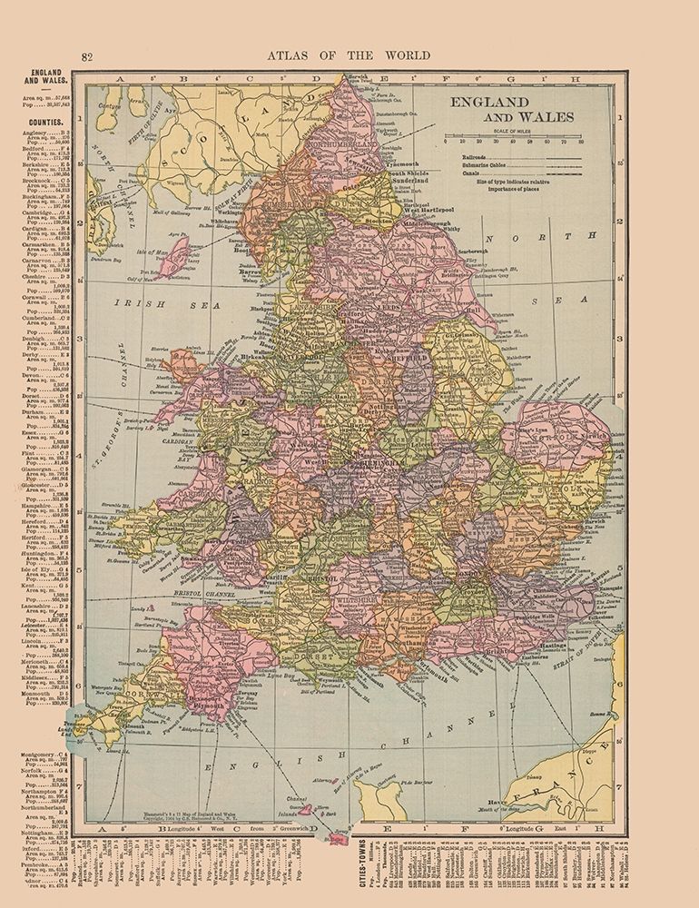 England Wales - Hammond 1910 art print by Hammond for $57.95 CAD