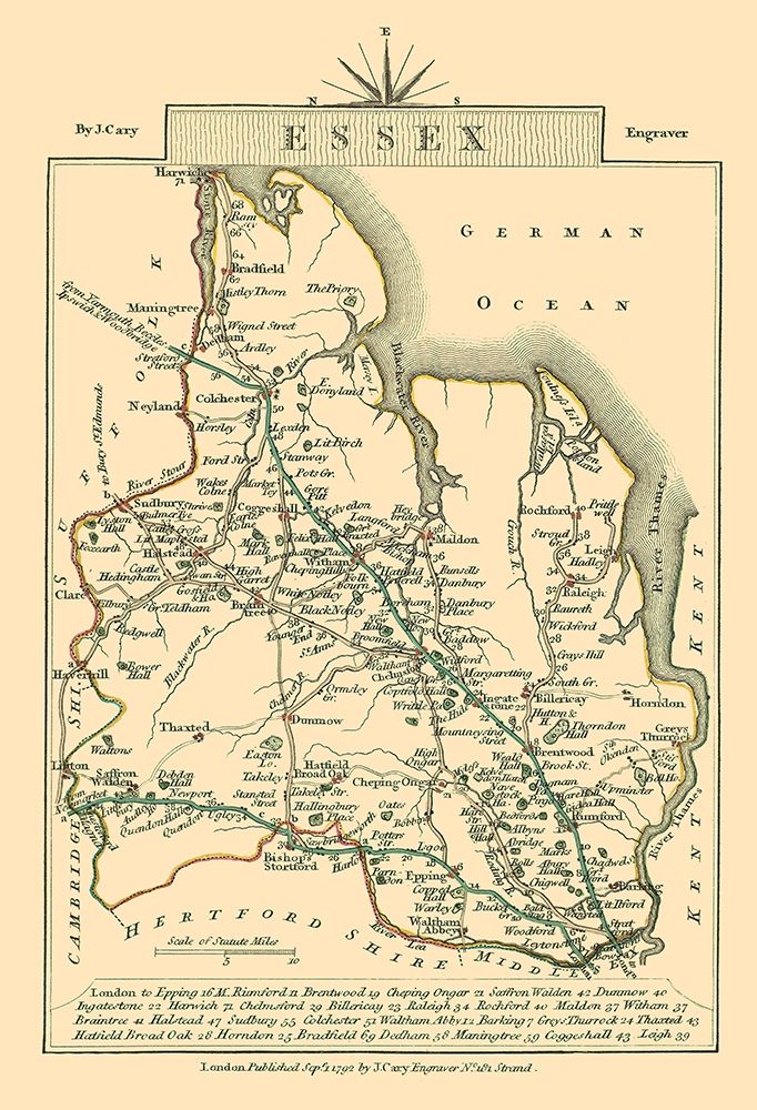 Great Britain Essex County England - Cary 1792 art print by Cary for $57.95 CAD