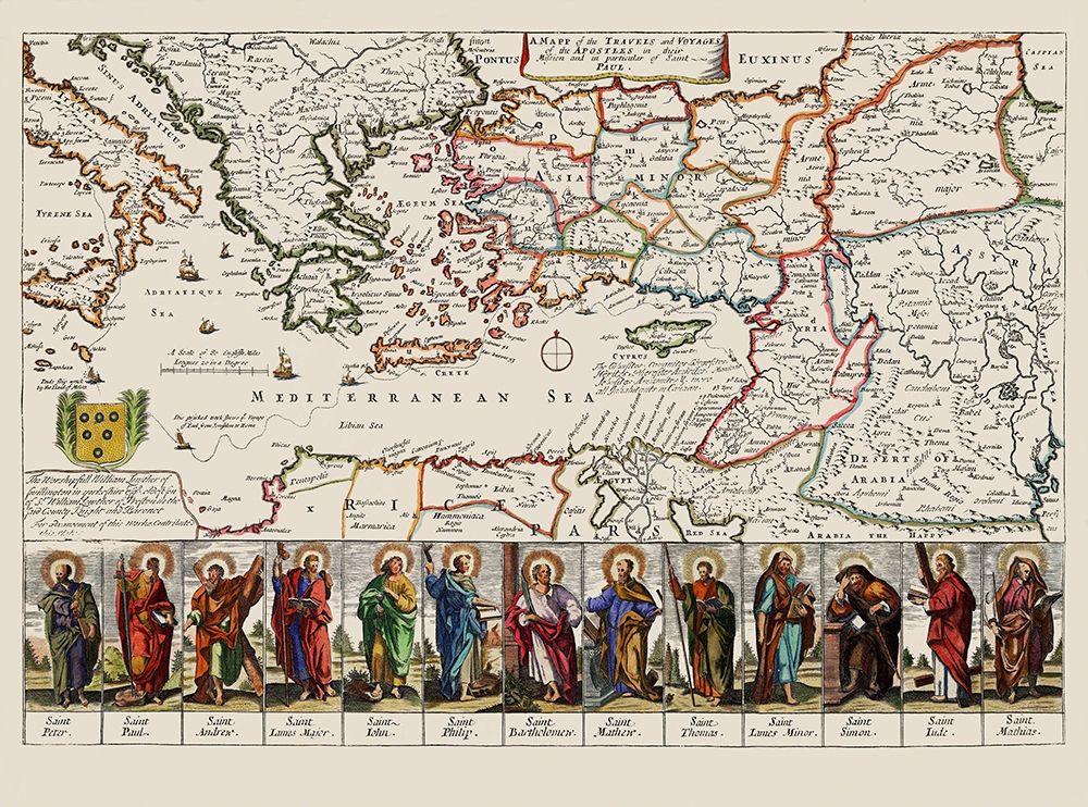 Mediterranean Apostles Travels Voyages Italy art print by Loivther for $57.95 CAD