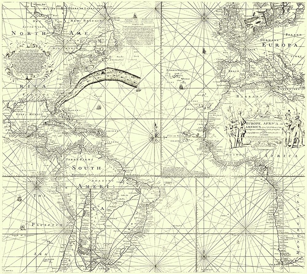 Europe Africa America - Wright 1768 art print by Wright for $57.95 CAD