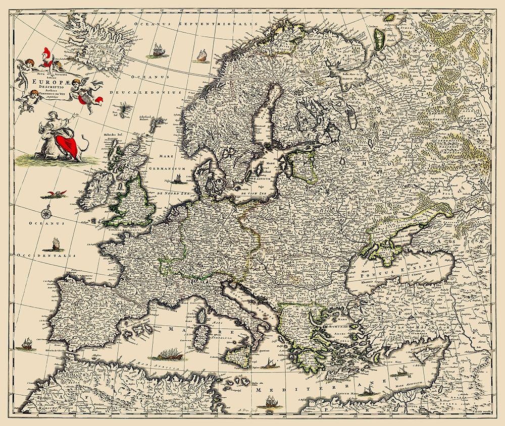 Europe - De Wit 1700 art print by De Wit for $57.95 CAD