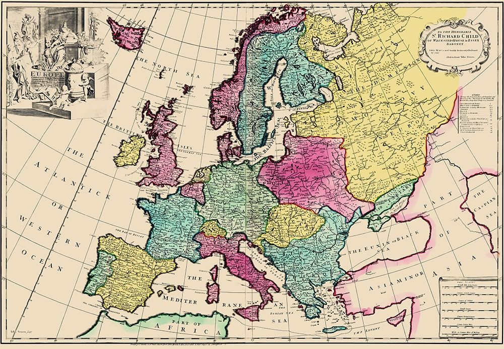 Ireland France Germany Hungary Spain - Senex 1740 art print by Senex for $57.95 CAD