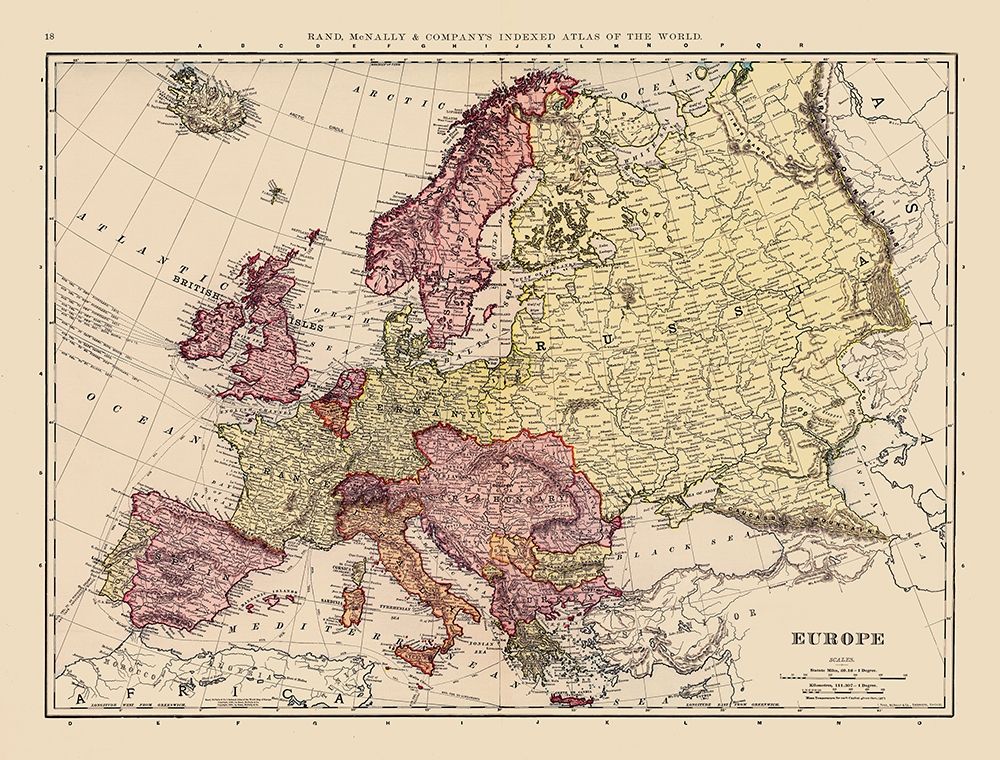 Russia France Austria Hungary Germany art print by Rand McNally for $57.95 CAD