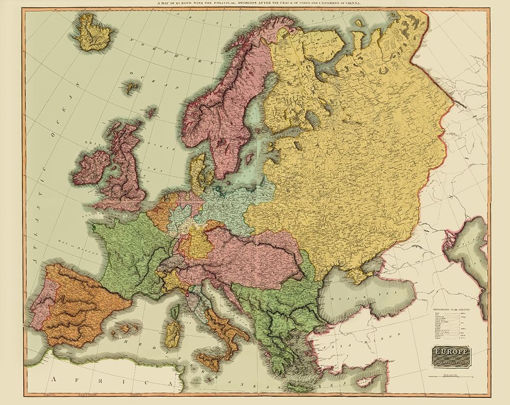 Europe after Congress of Vienna Austria Hungary art print by Thomson for $57.95 CAD