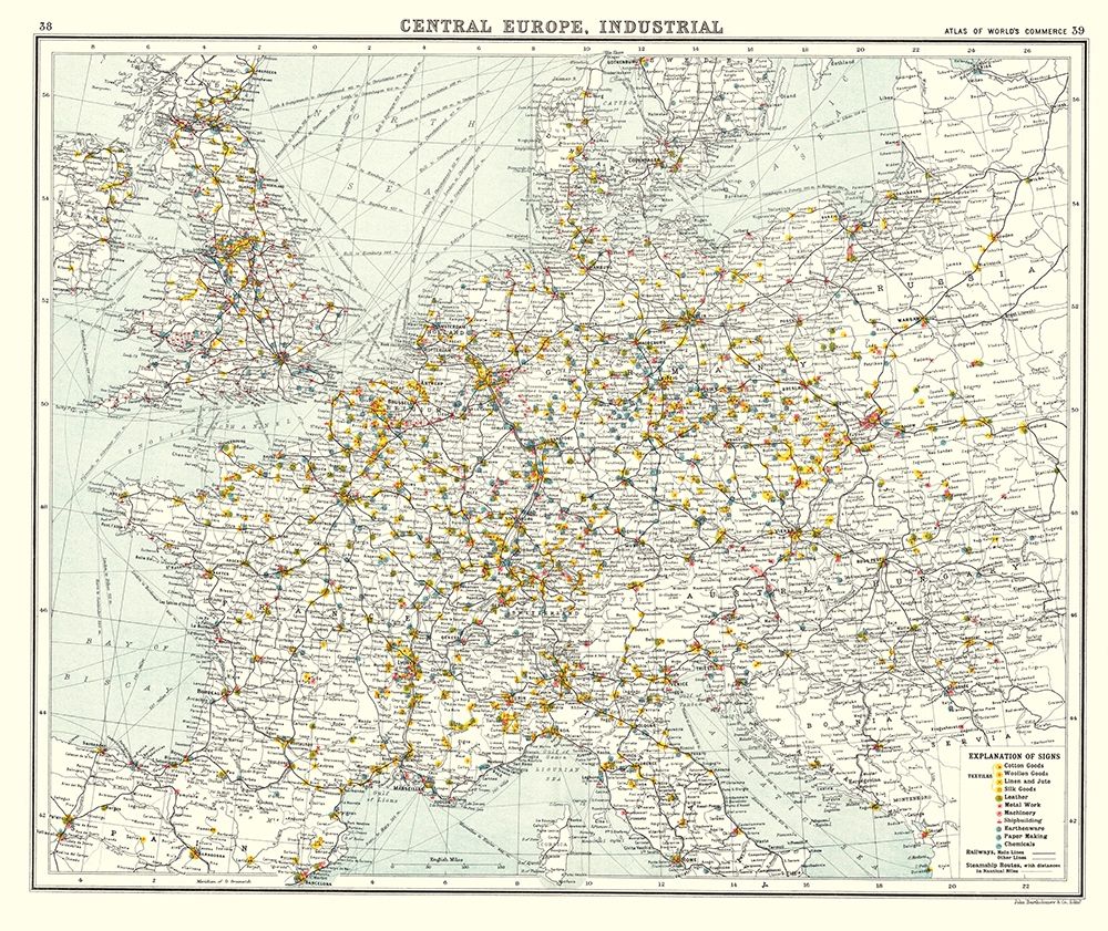 Central Europe Industrial  - Newnes 1907 art print by Newnes for $57.95 CAD